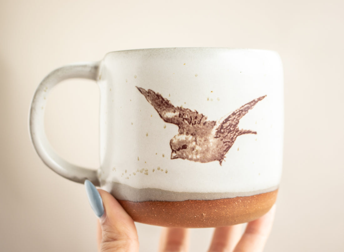 Flying Sparrow Mug | Cream