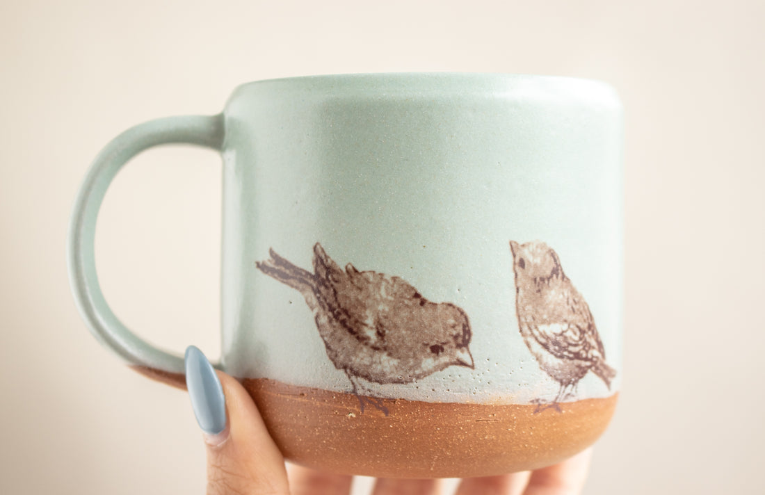 Perched Sparrows Mug | Slate