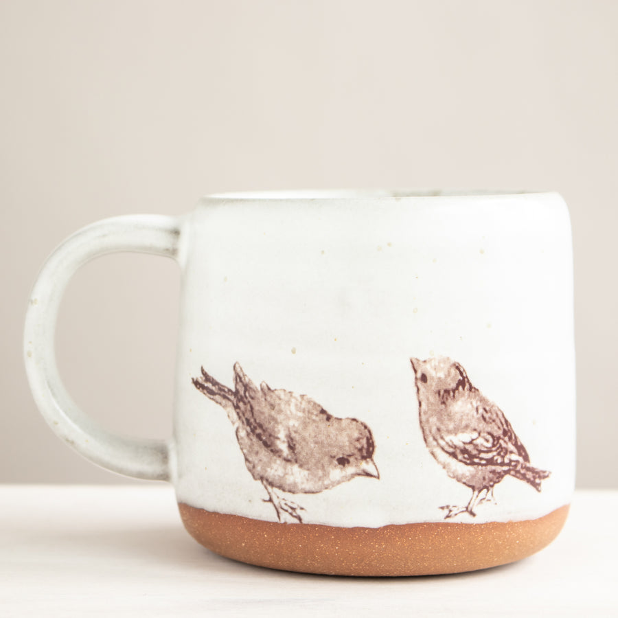 Perched Sparrows Mug | Cream