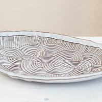 Waves + Lines Oval Tray
