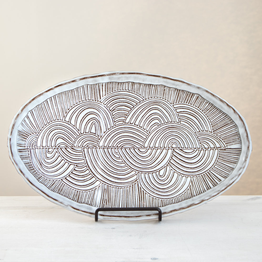 Waves + Lines Oval Tray