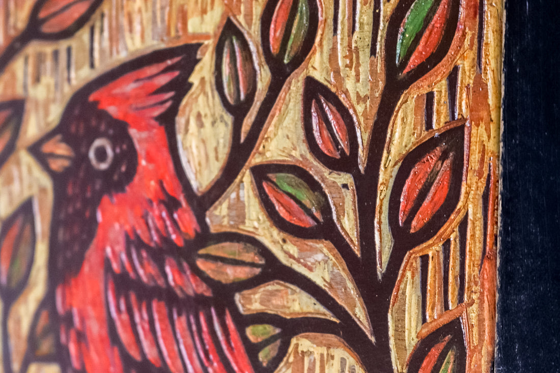 Cardinal 8x11 | Painted Wood Carving