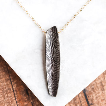 Large Organic Carved Oxidized Necklace