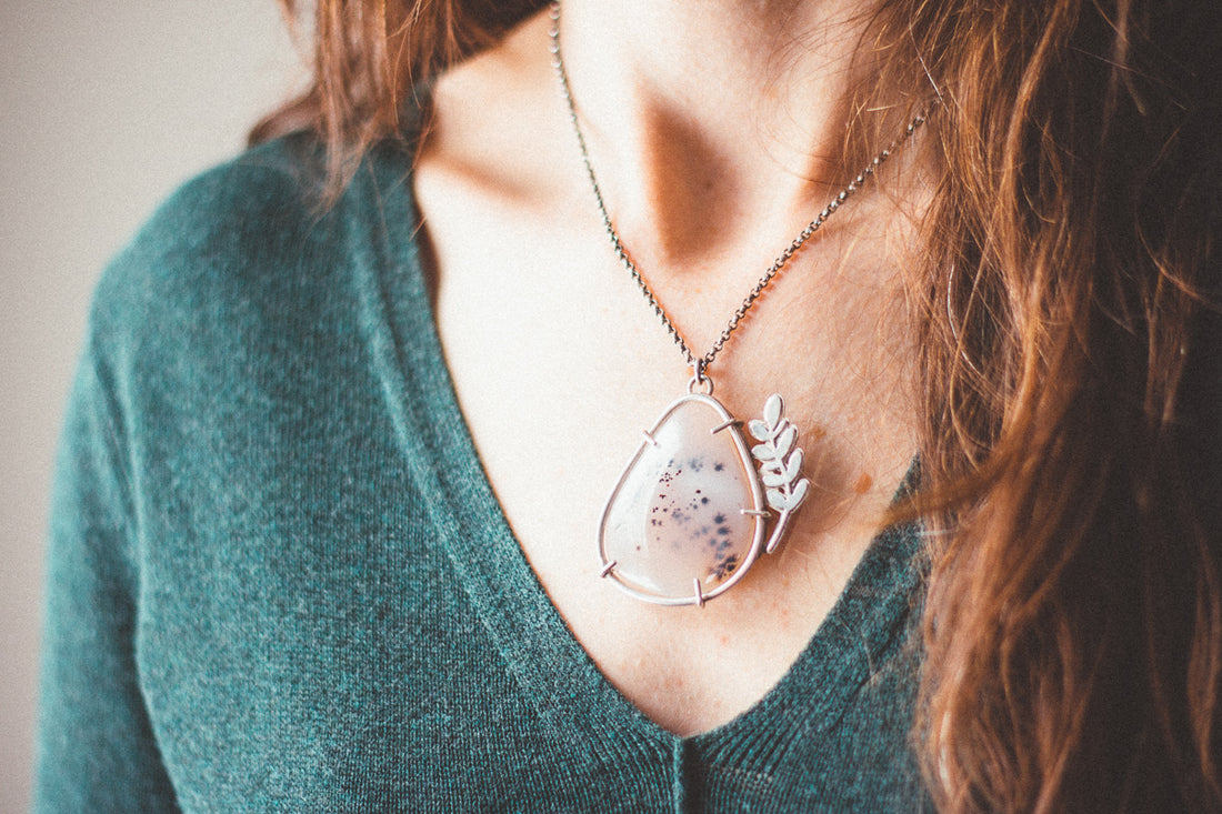 Montana Agate Leaf Necklace