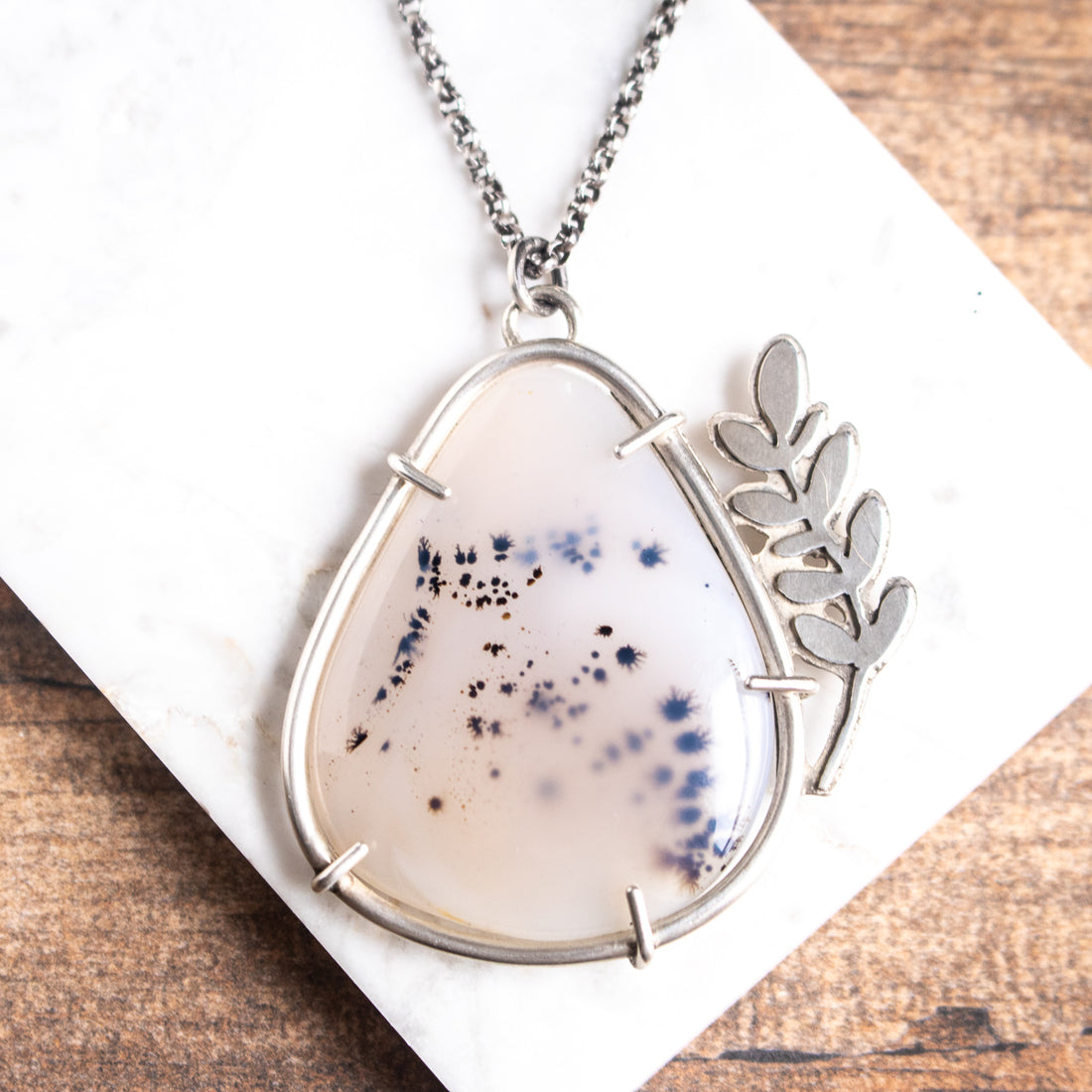 Montana Agate Leaf Necklace