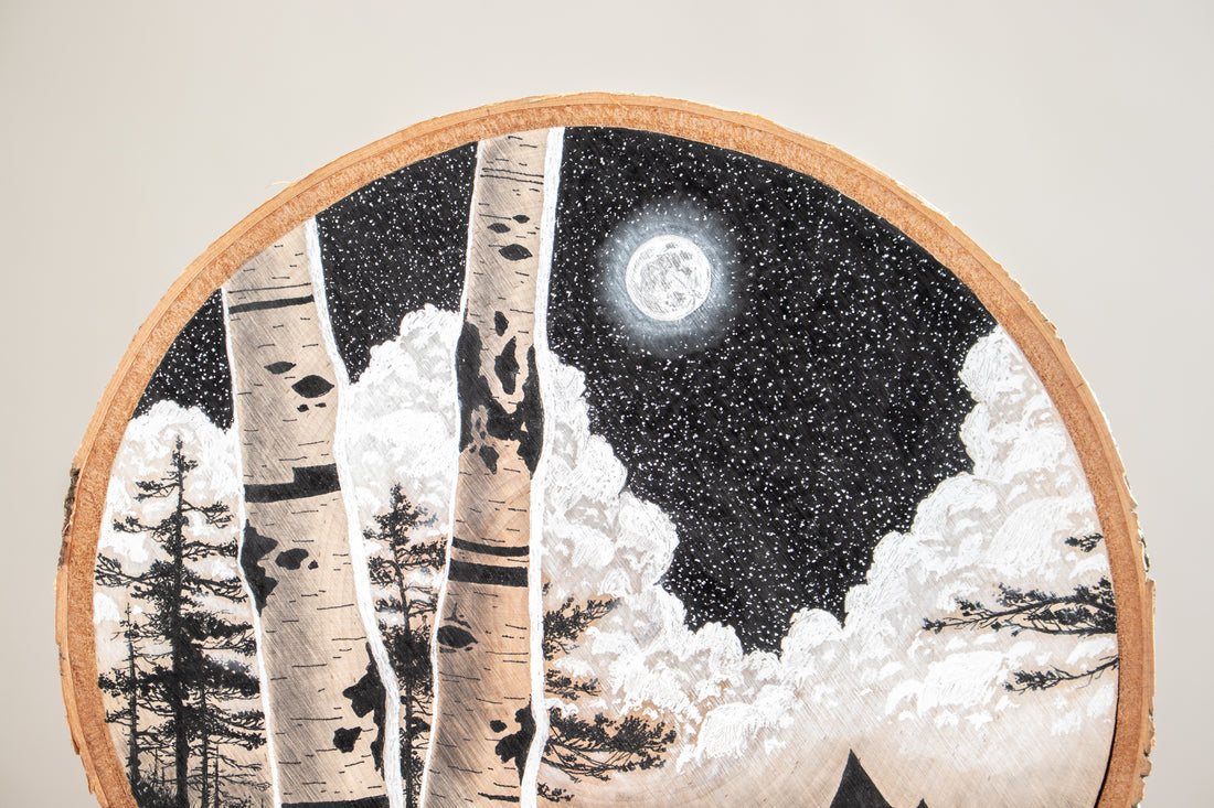 Campsite | Drawing on Wood