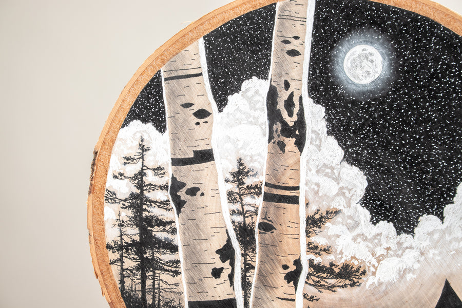 Campsite | Drawing on Wood