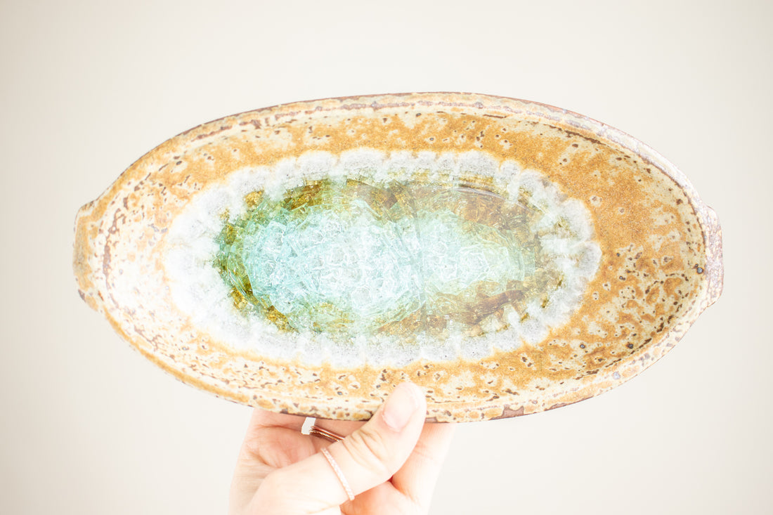 Oval Dish with Glass