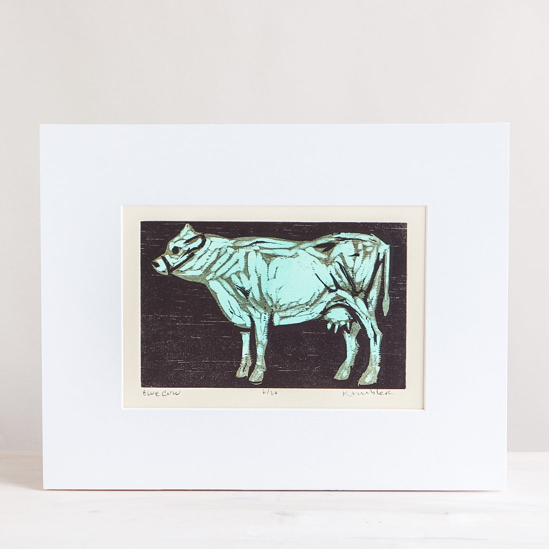 Blue Cow 11x14 | Woodblock Print