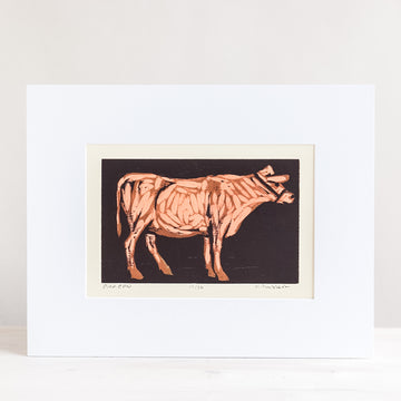 Pink Cow 11x14 | Woodblock Print