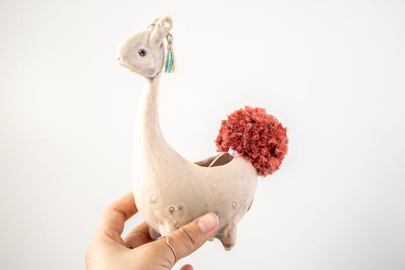 Ceramic Llama Planter (Multiple Colors)