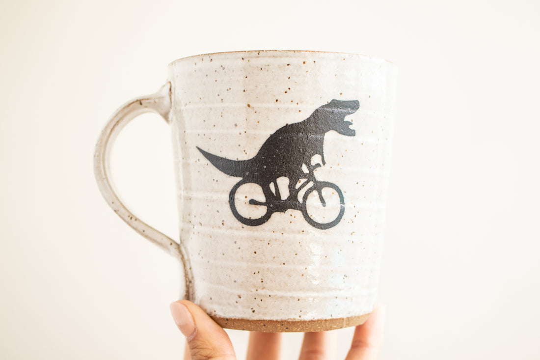 T-Rex on a Bike Mug