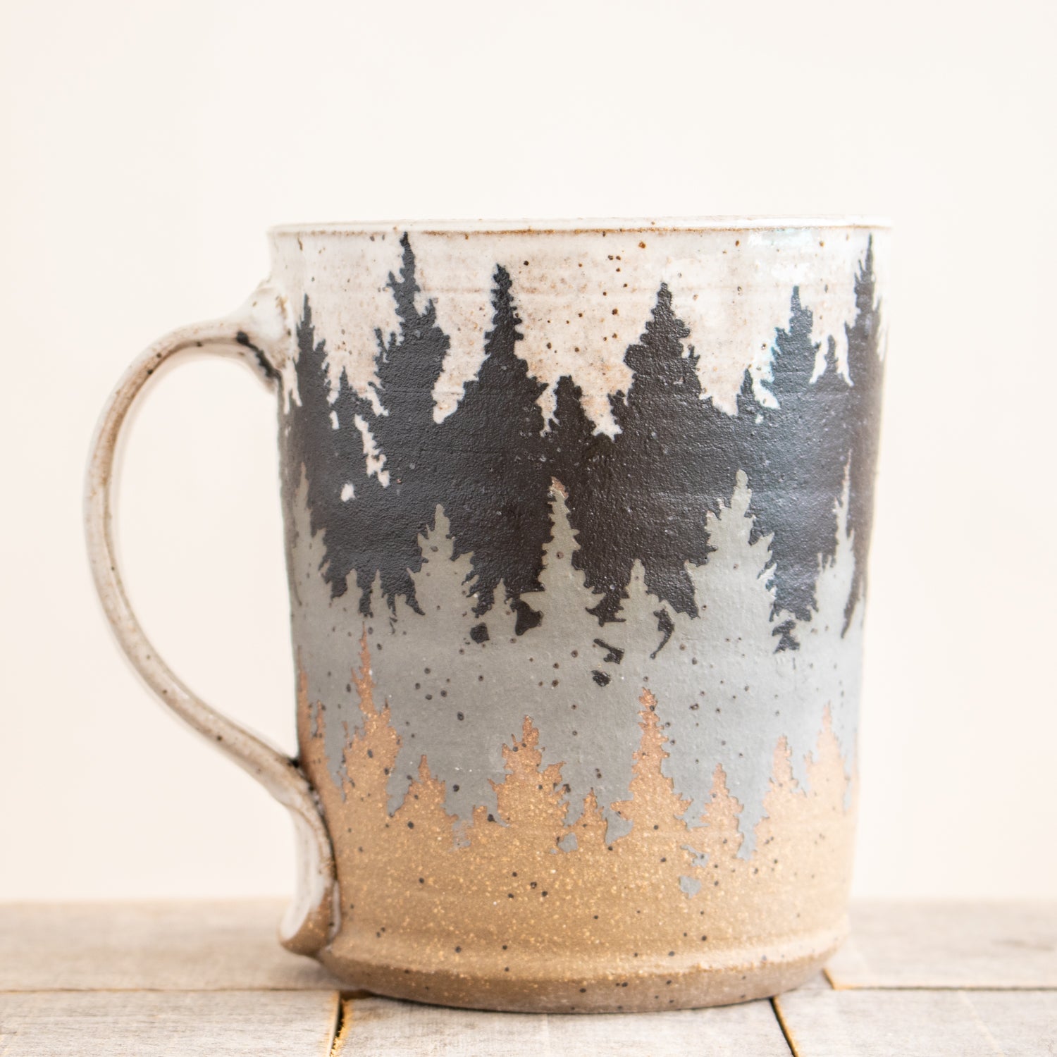 Layered Tree Line Red Bison | Layered Treeline Mug – The Artisan's Bench