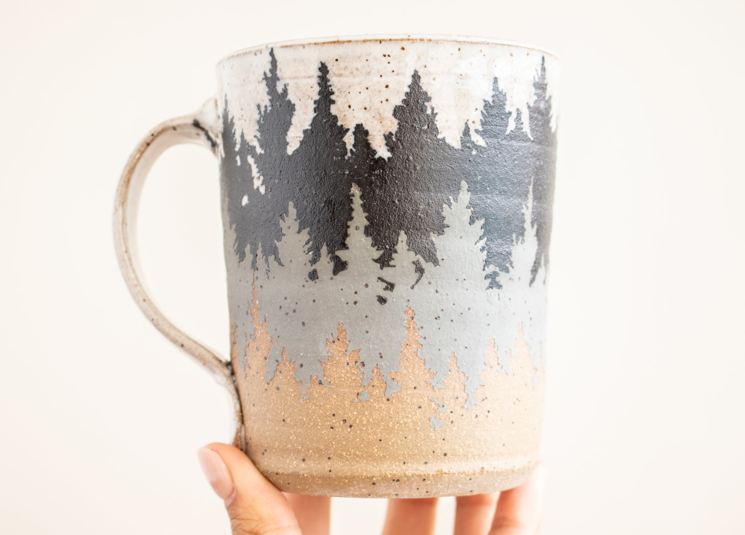 Layered Tree Line Red Bison | Layered Treeline Mug – The Artisan's Bench