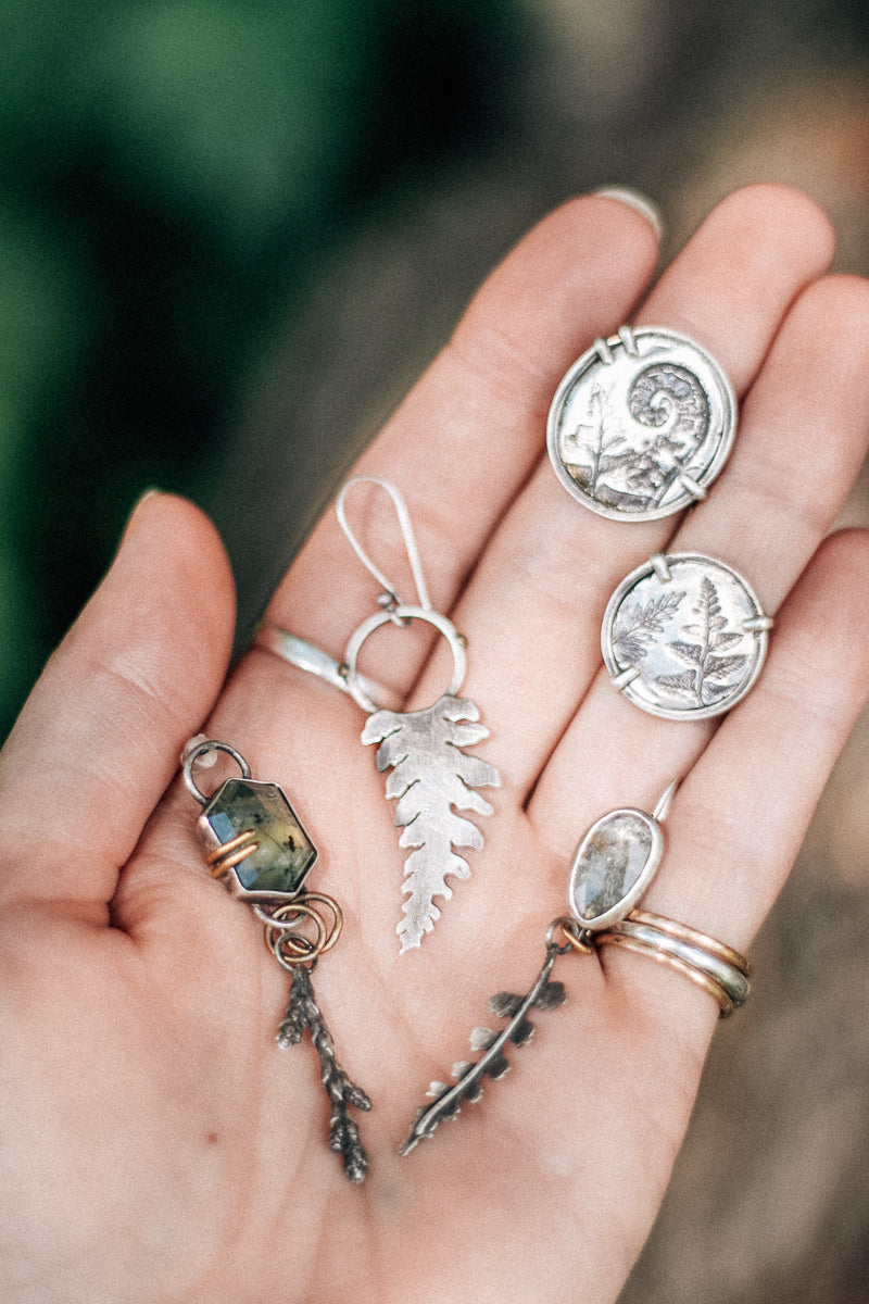 Fern Hoop Earrings