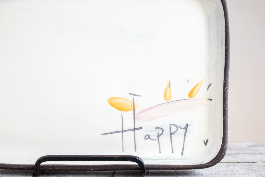 Rectangle Plate | Happy