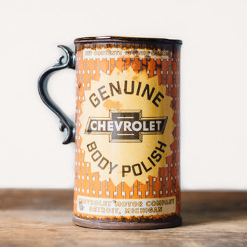 Oil Can Mug | Orange Chevy