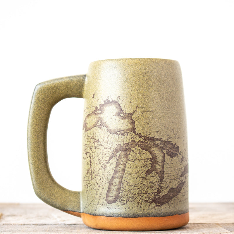 Michigan Map Stein | Green