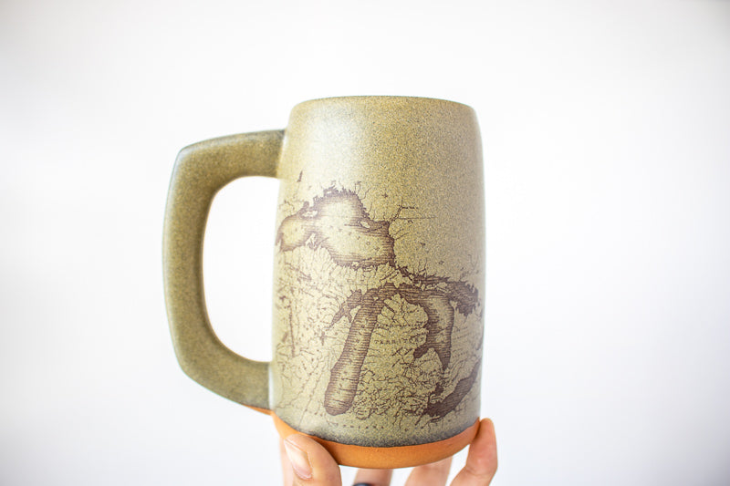 Michigan Map Stein | Green