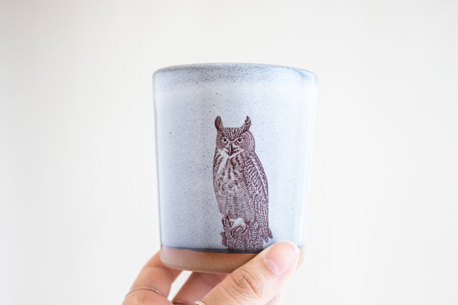 Horned Owl Tumbler | Grey