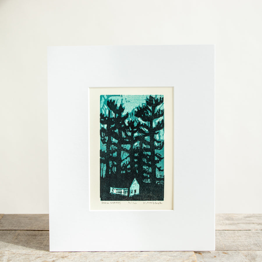 Dark Woods 8x10 | Woodblock Print