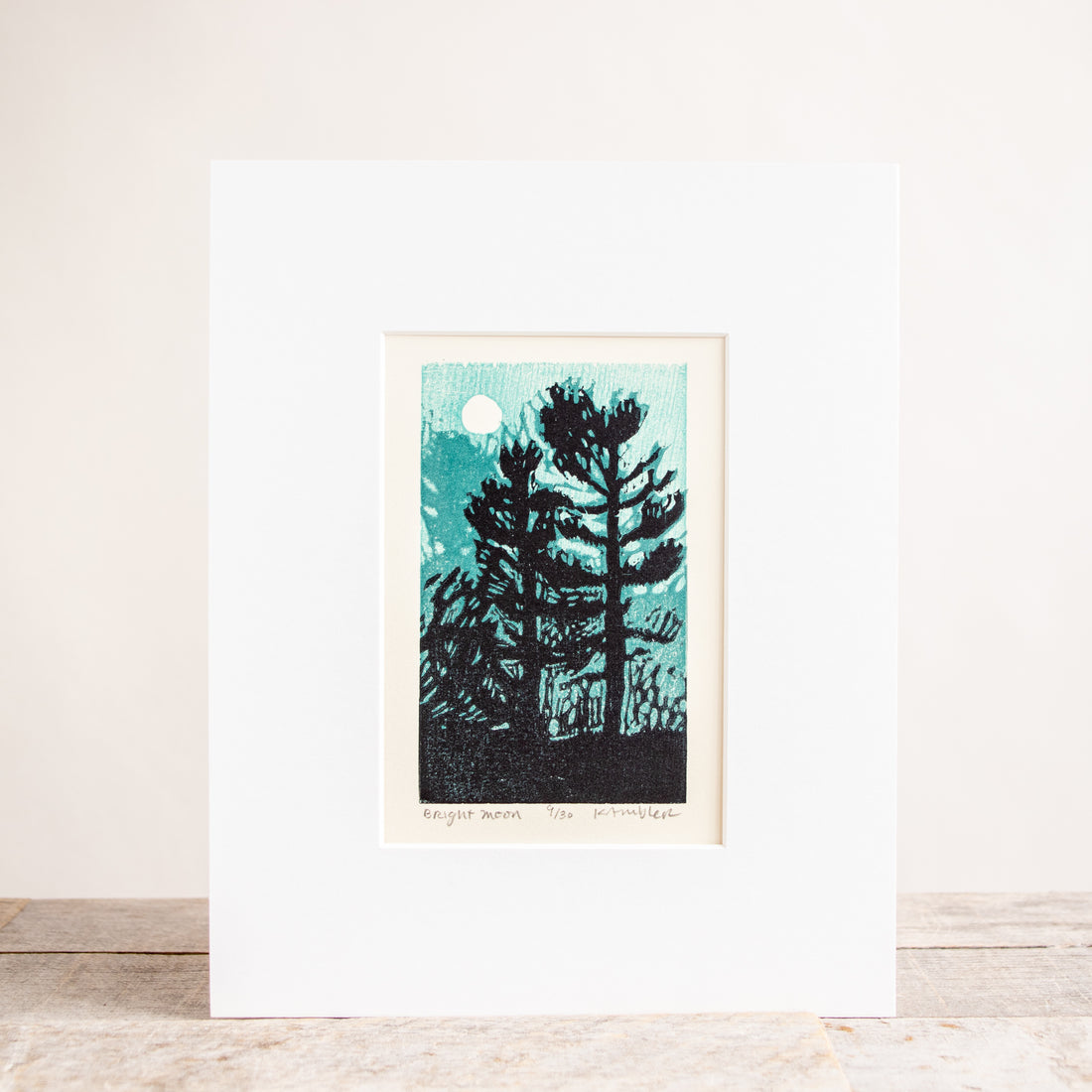 Bright Moon 8x10 | Woodblock Print