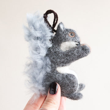 Gray Squirrel Felt Ornament