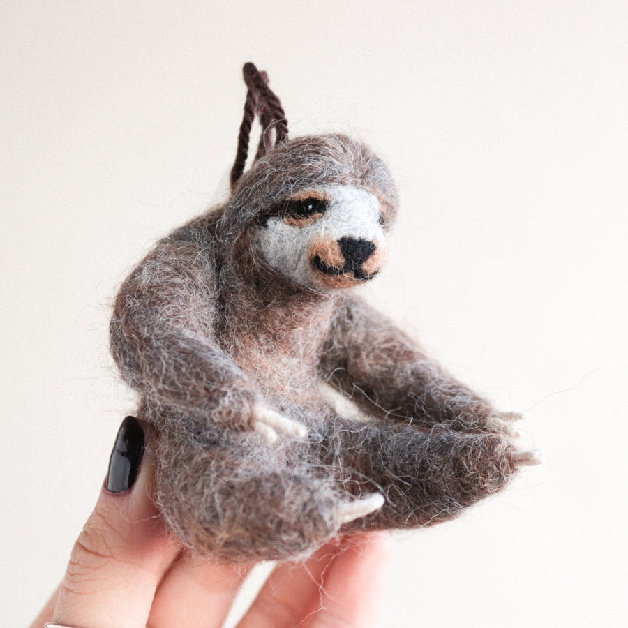 Sloth Felt Ornament