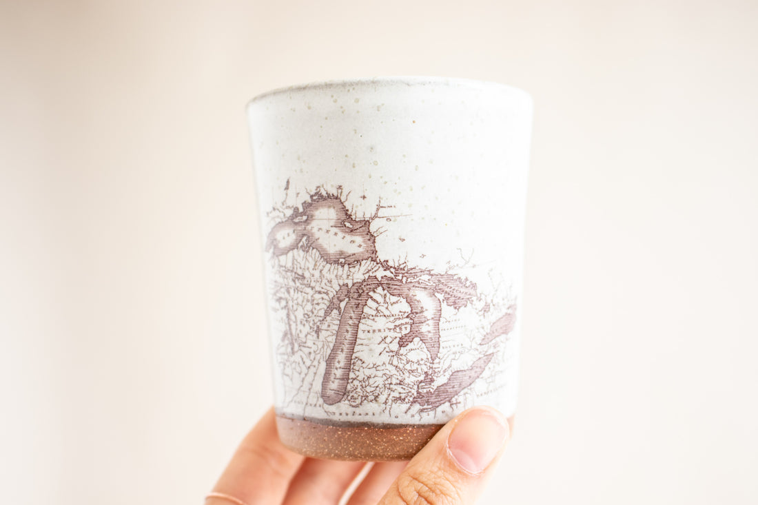 Michigan Map Tumbler | Cream