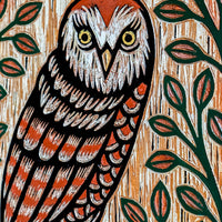 Owl 13x19 | Painted Wood Carving