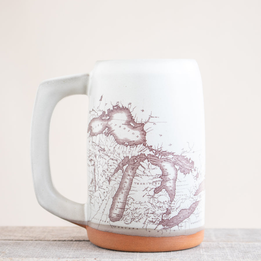 Michigan Map Stein | Cream