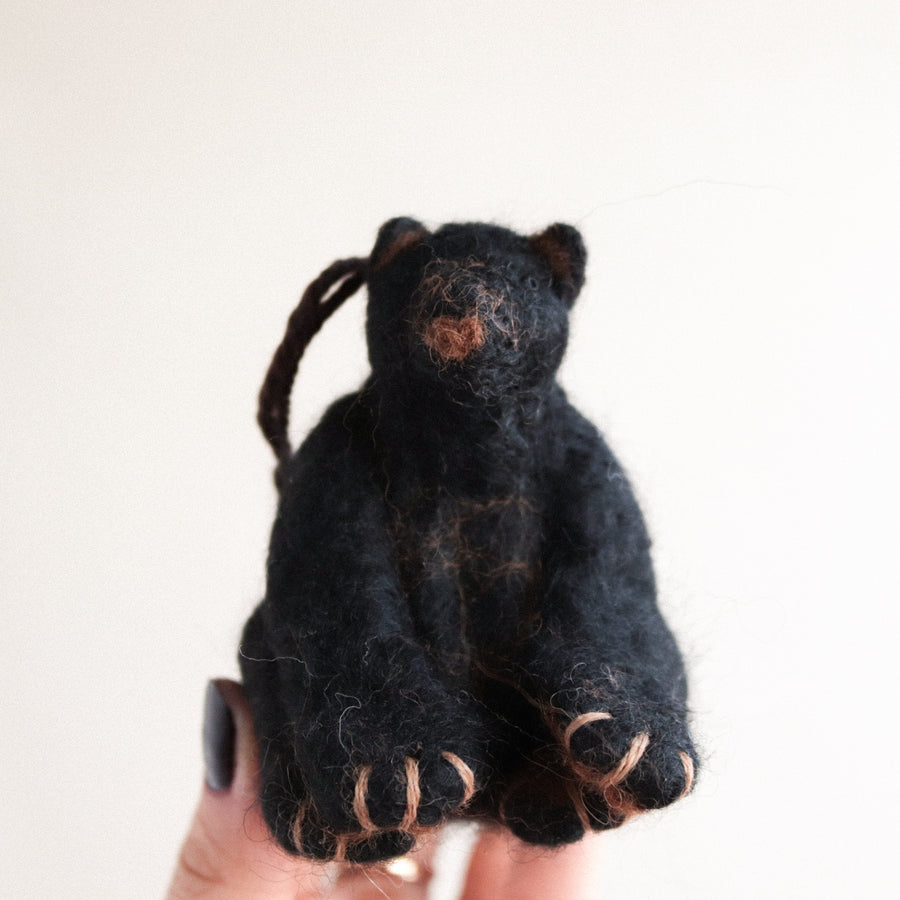 Sitting Bear Felt Ornament