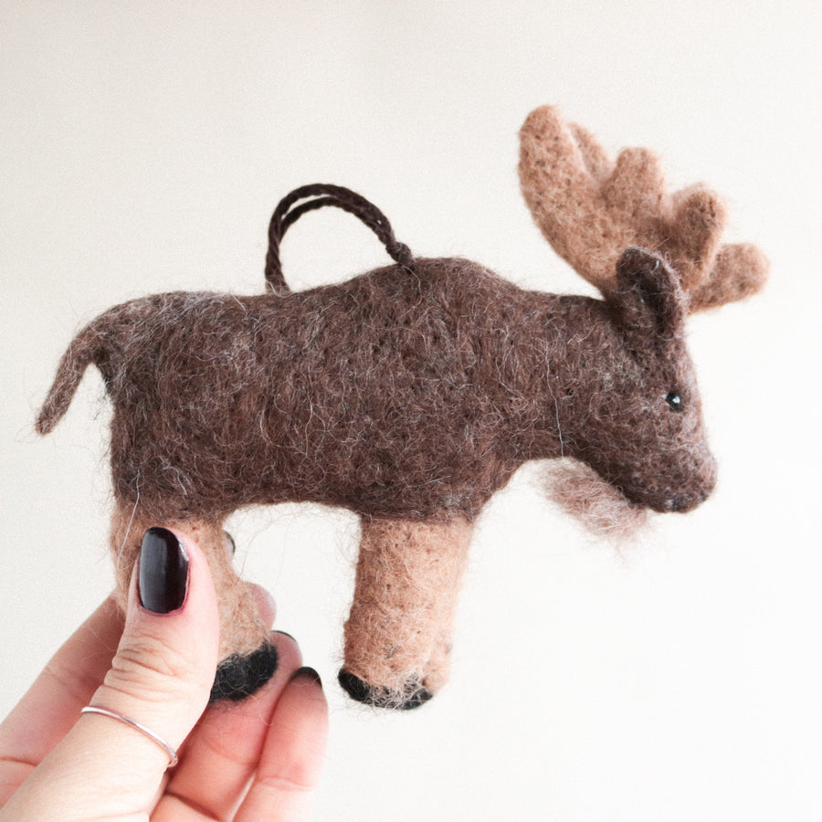 Moose Felt Ornament