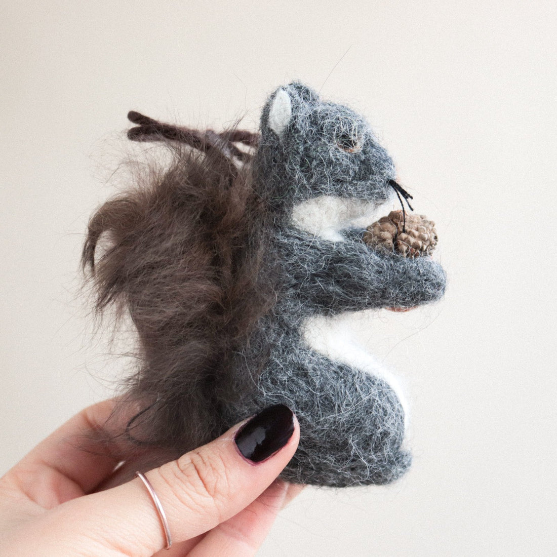 Gray Squirrel Felt Ornament