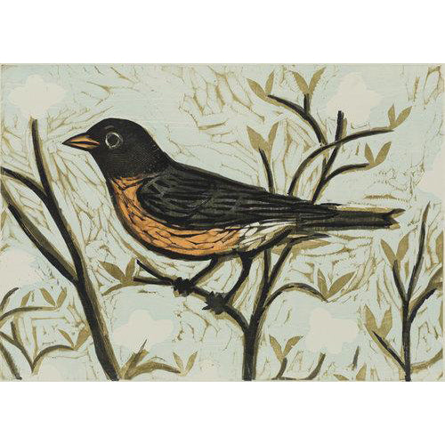 Robin 16x20 | Woodblock Print