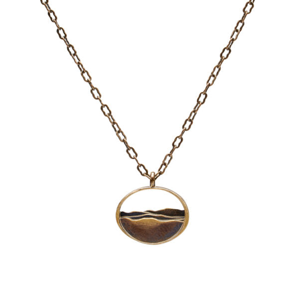 Rolling Waves Circle Necklace | Brass