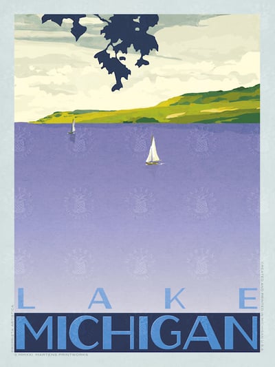 Lake Michigan Bay Print | 11x14