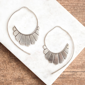 Laura Silver Petal Earrings