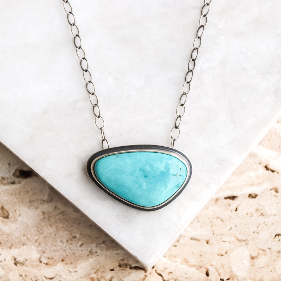 Fox Turquoise Triangle Necklace
