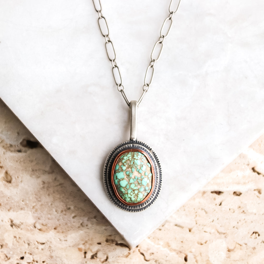 Nugget Turquoise + Copper Necklace