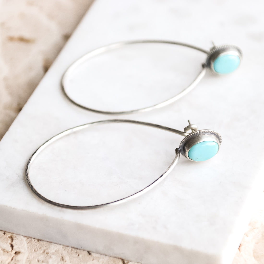 Red Mountain Turquoise Hoops | Small