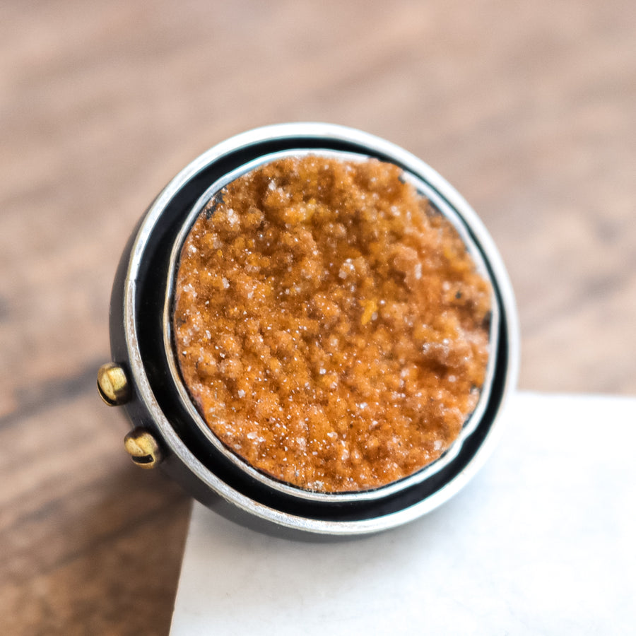 Size 8.5 | Dolomite Druzy Bolted Ring