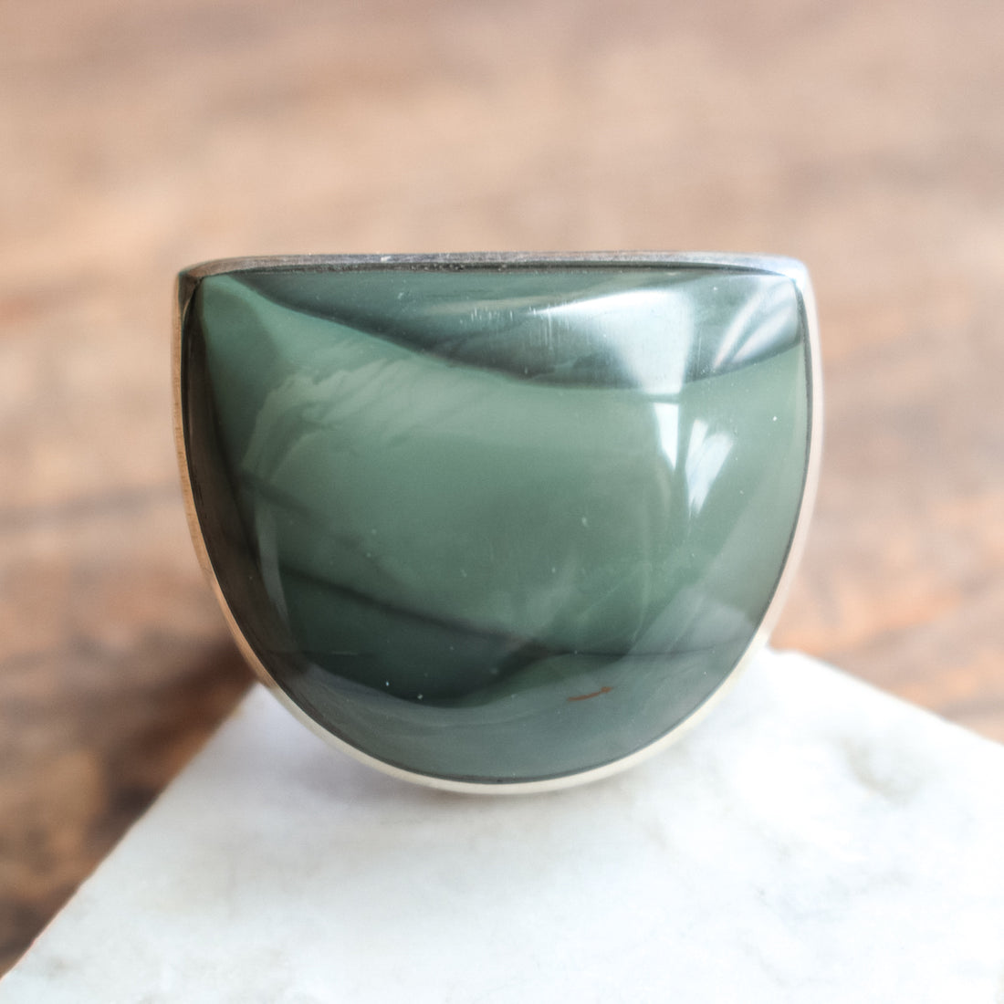 Size 9 | Blue Mountain Jasper Half Moon Ring