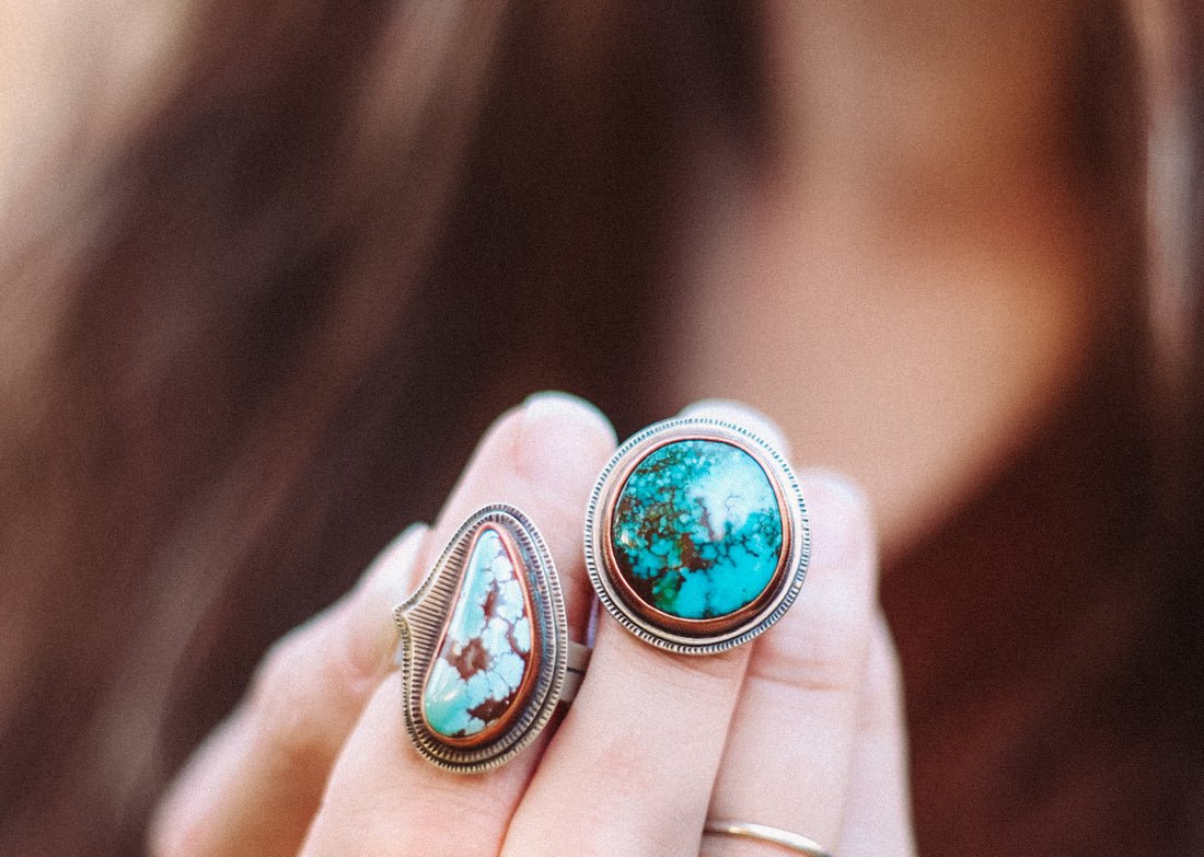 Size 7 | Cheyenne Turquoise + Copper Ring