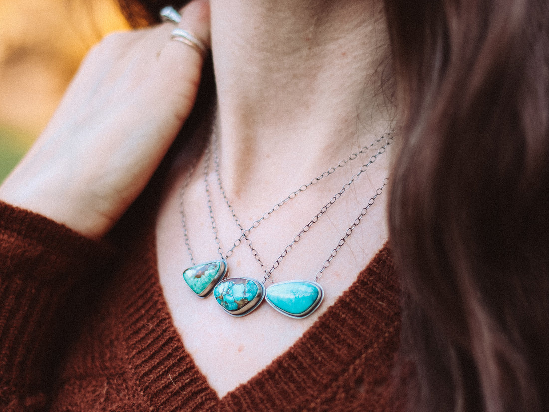 Fox Turquoise Triangle Necklace