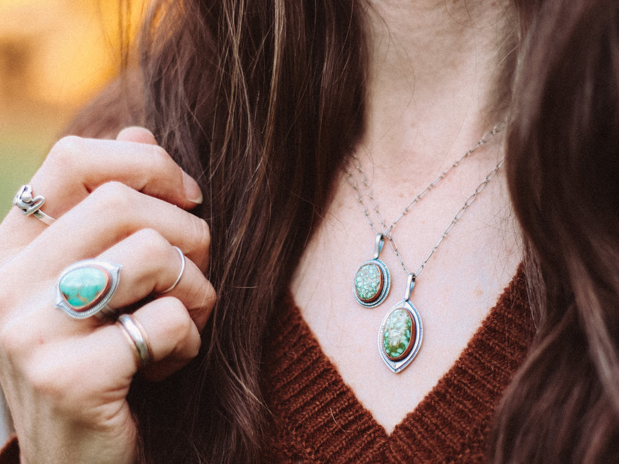 Nugget Turquoise + Copper Necklace