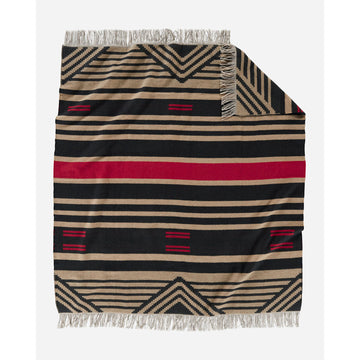 Fringed Wool Throw | Pinyon Stripe