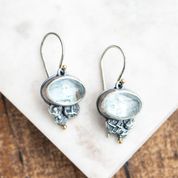 Aquamarine 18k Lunar Cloud Earrings