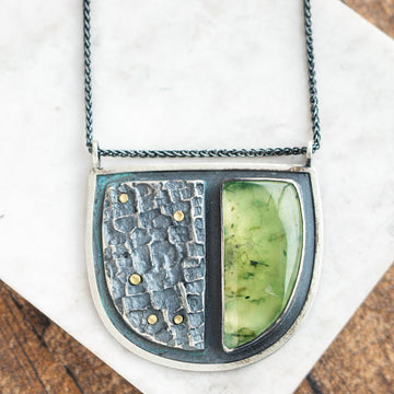 Prehnite Lunar Duo Necklace