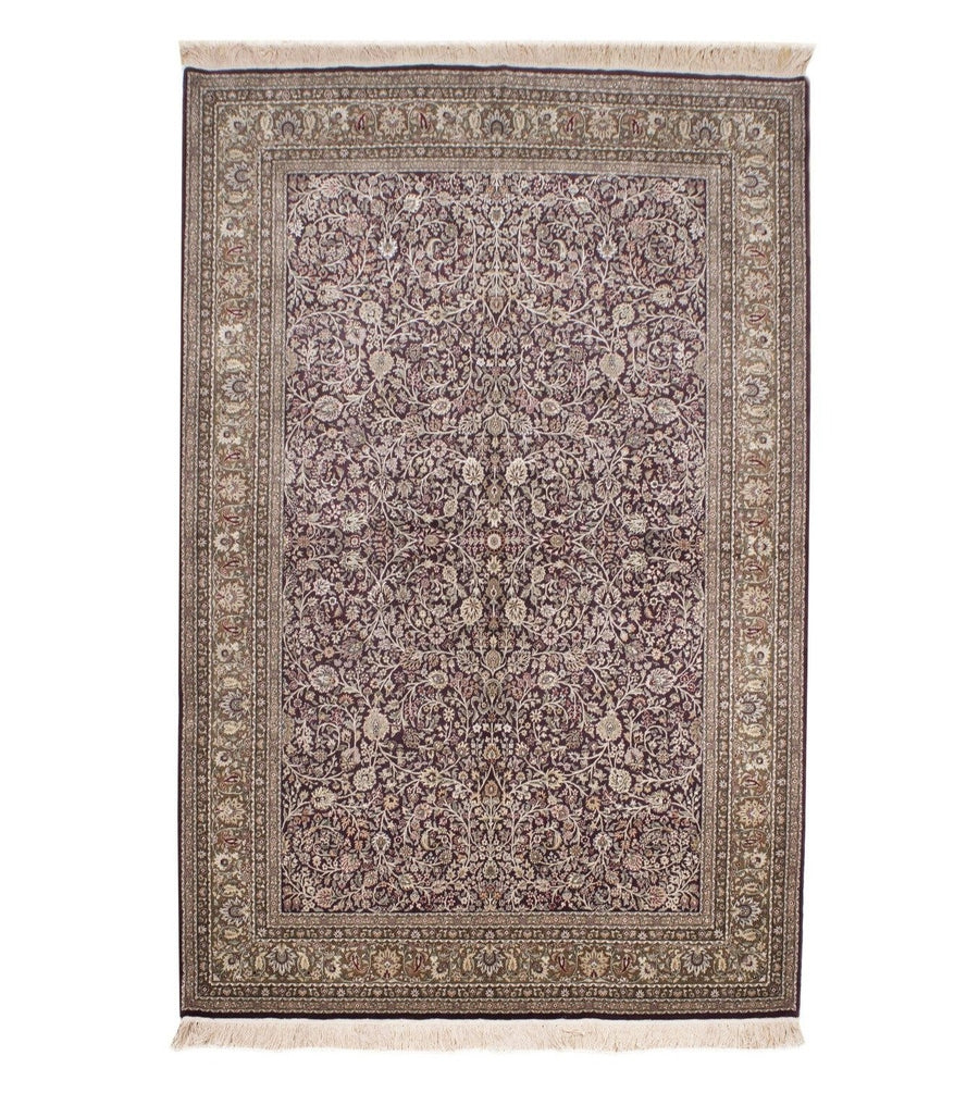 6'0"x9'0" | Olive Chinese Floral Rug | Wool | 9855
